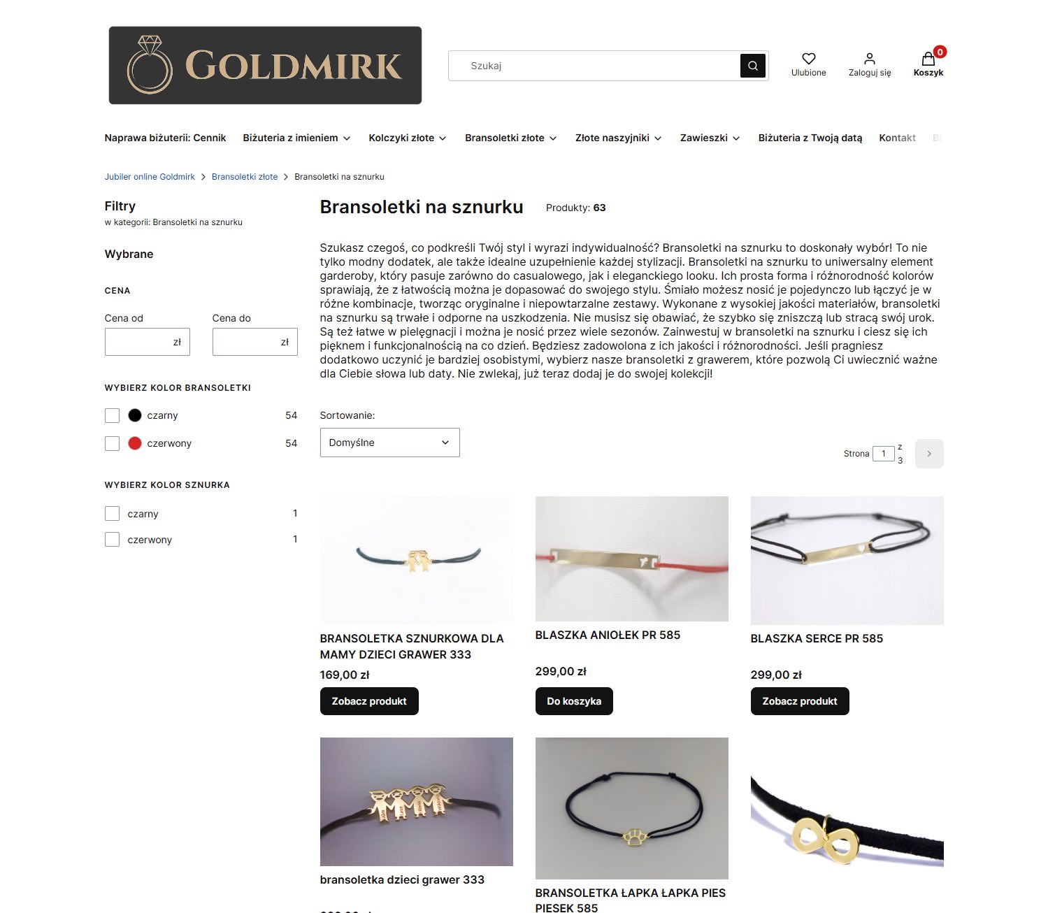 Bransoletki na sznurku - Jubiler online Goldmirk
