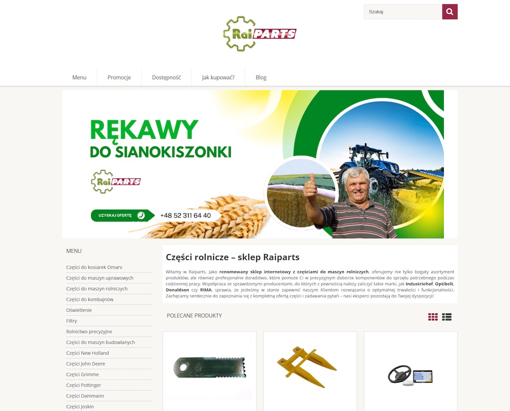 Części rolnicze - Sklep Raiparts
