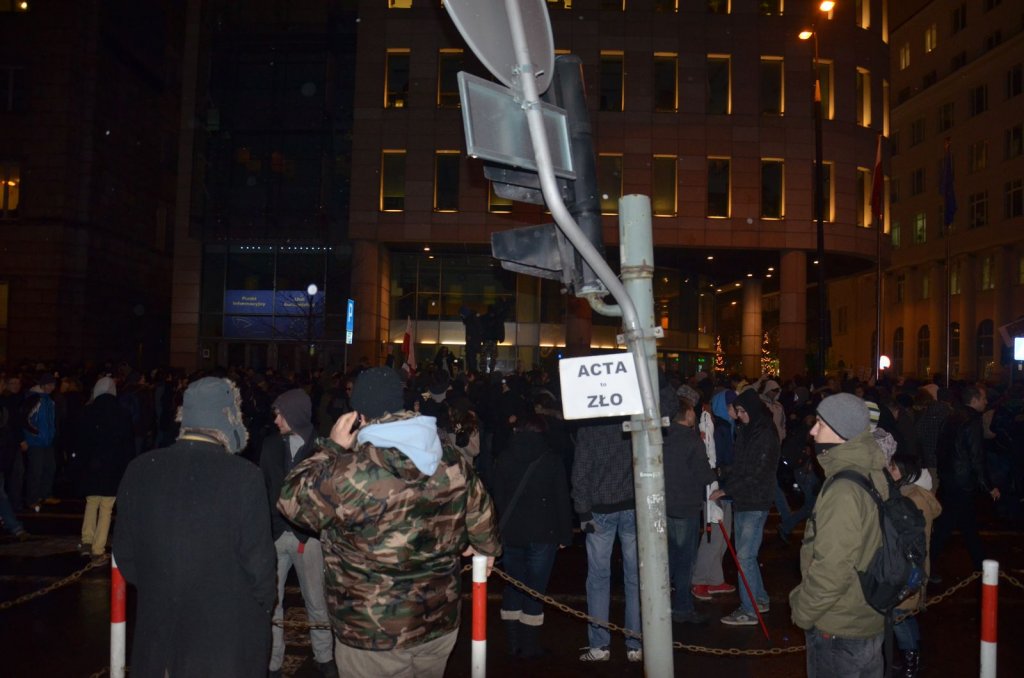 Protest przeciwko ACTA w Warszawie