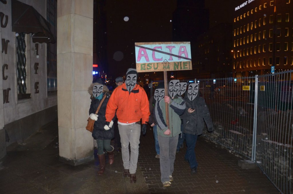 Protest przeciwko ACTA w Warszawie