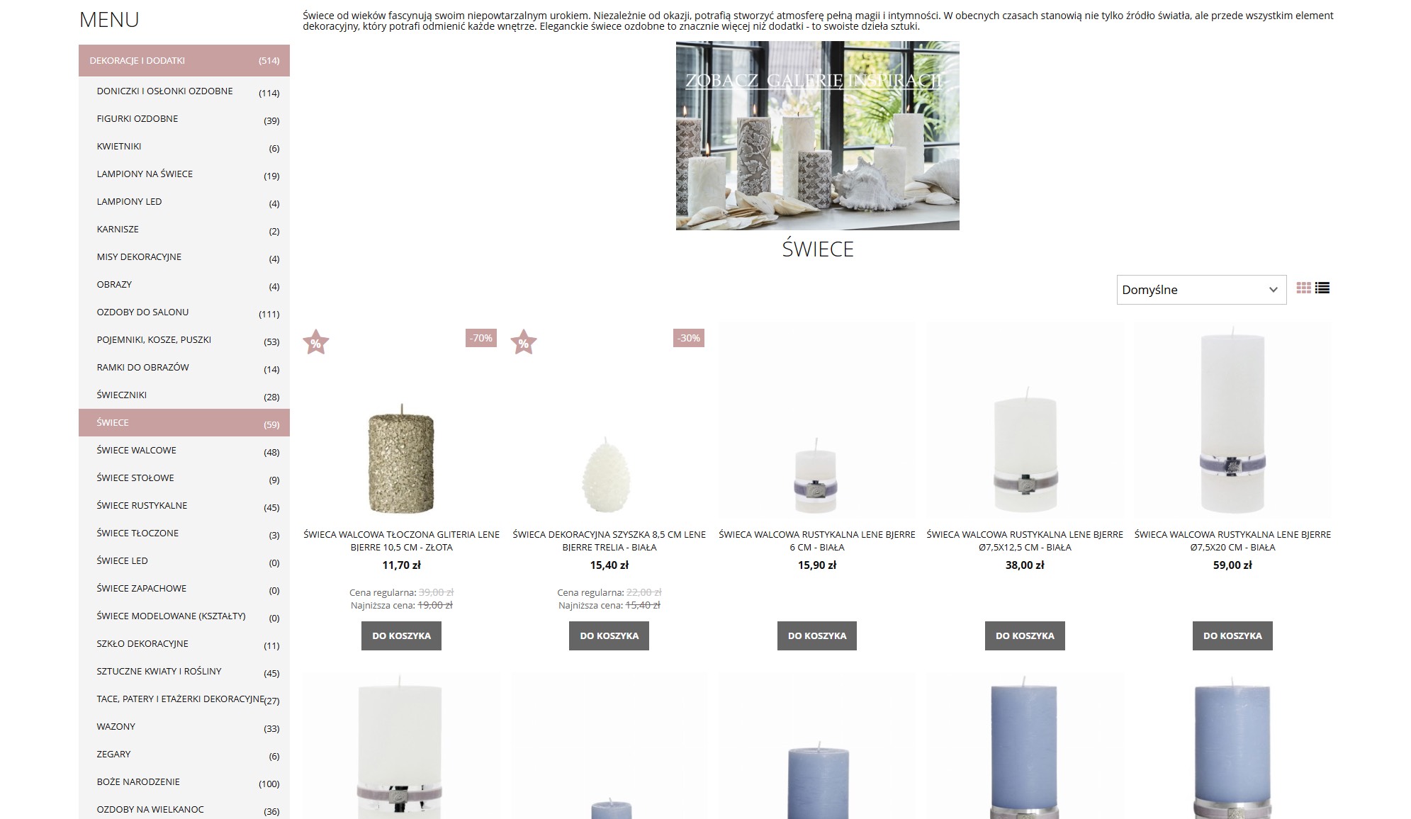 Eleganckie świece ozdobne - Sklep Design By Woman