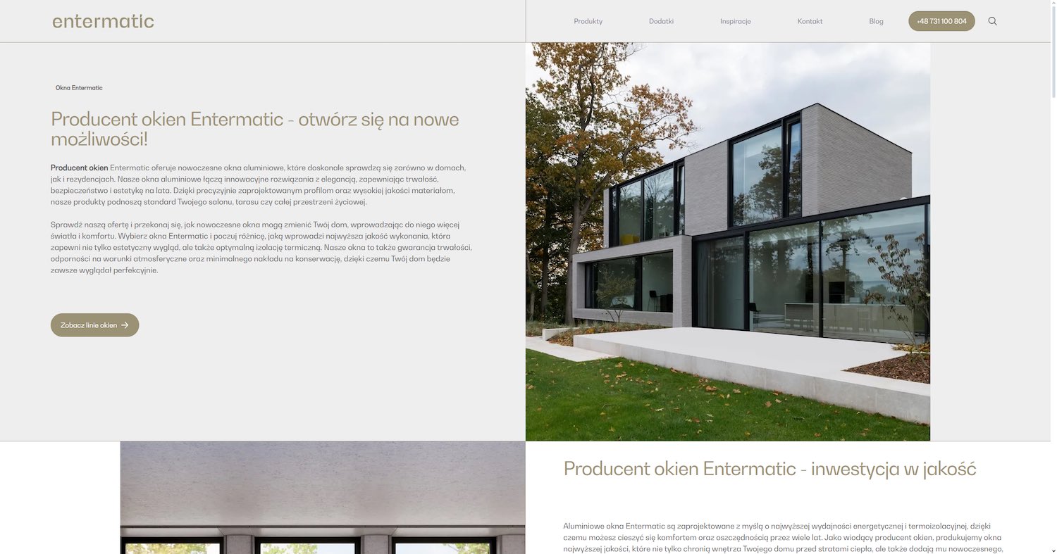 Entermatic Polska - producent okien aluminiowych