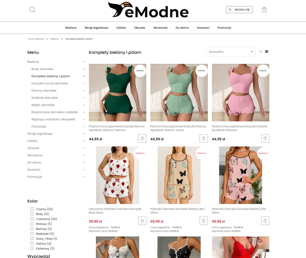  Komplety bielizny - Sklep z tanimi ubraniami eModne