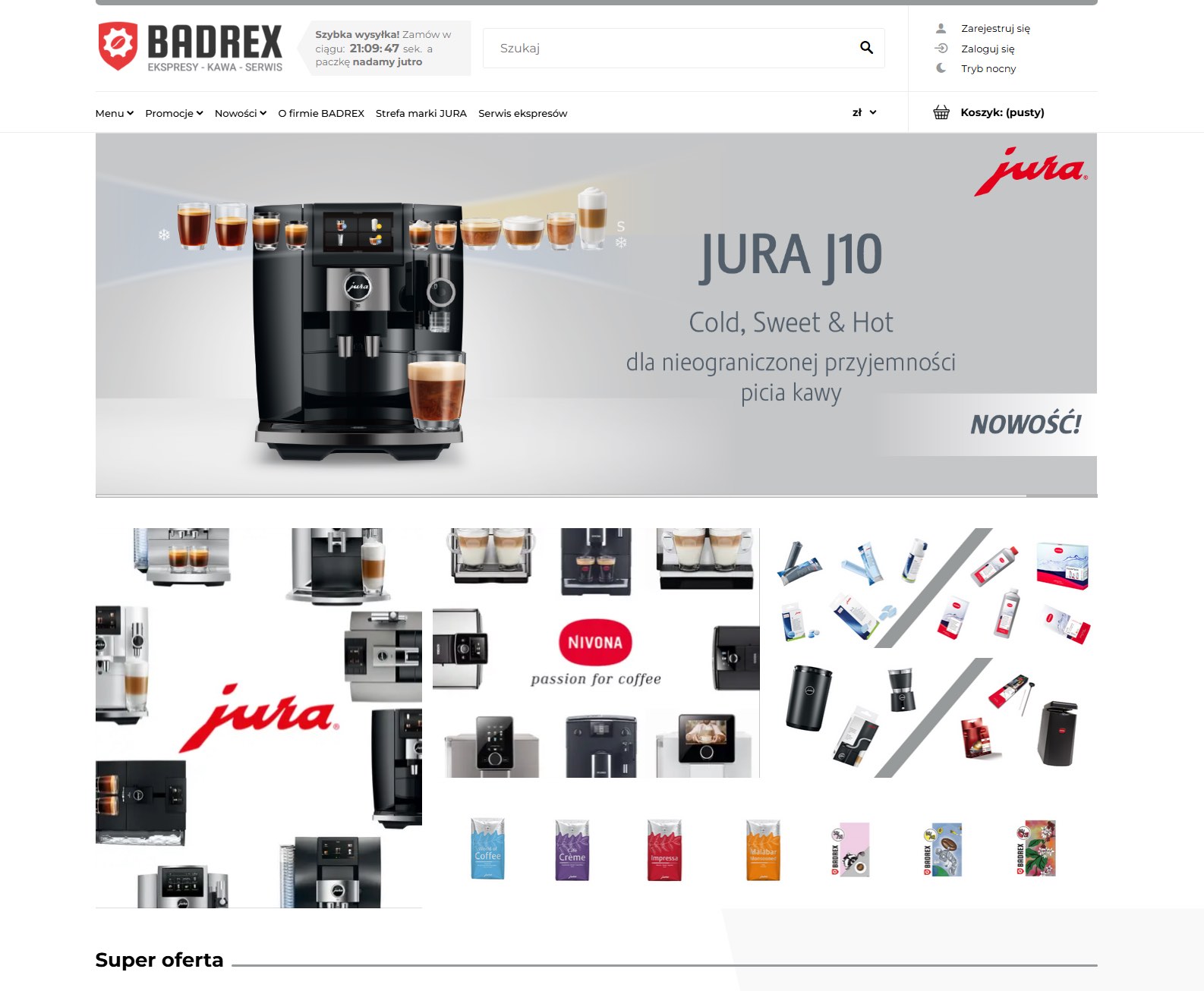 Sklep z ekspresami do kawy BADREX