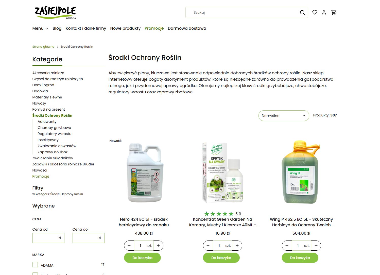 Środki ochrony roślin - Internetowy sklep rolniczy ZasiejPole.pl