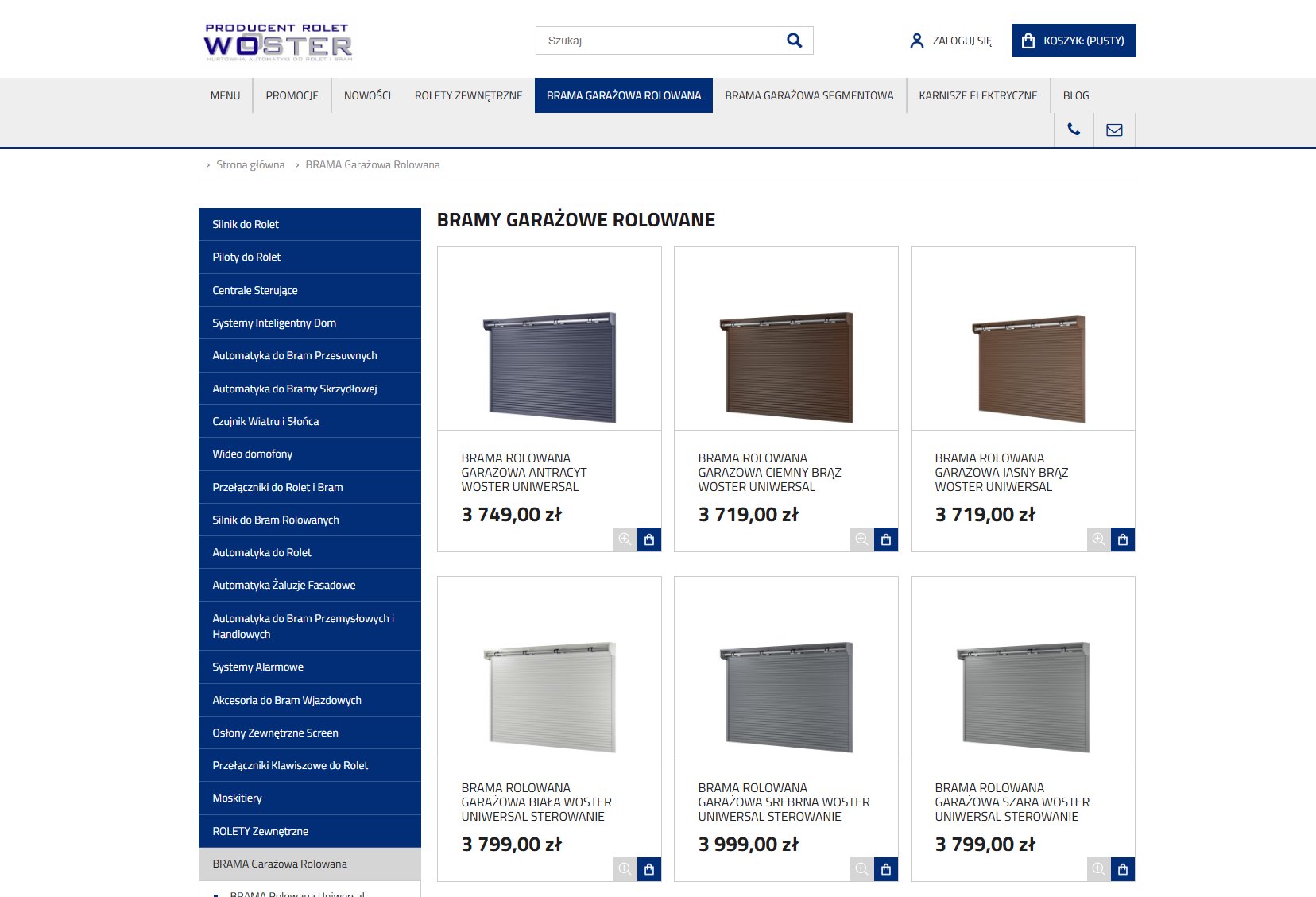 WOSTER - Bramy rolowane