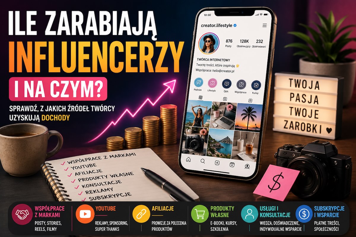 Ile zarabiają influencerzy i na czym?