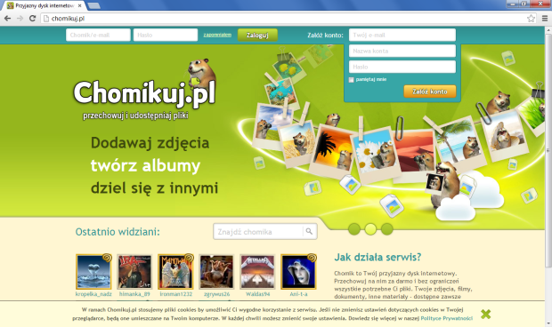 Strona główna serwisu Chomikuj.pl