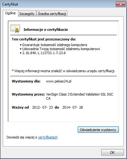 Sprawdzanie certyfikatu bezpieczeństwa w Chrome (rys. 2)