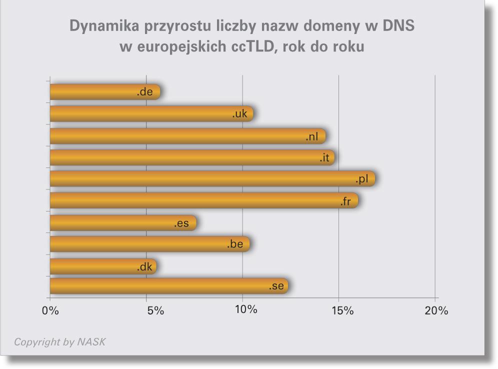 Dynamika przyrostu liczby nazw domeny w DNS