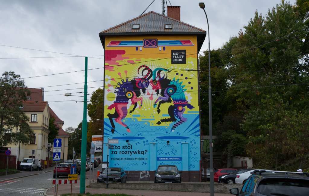 eko mural No Fluff Jobs w Poznaniu