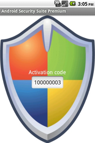 Kod wygenerowany przez aplikację Android Security Suite Premium
