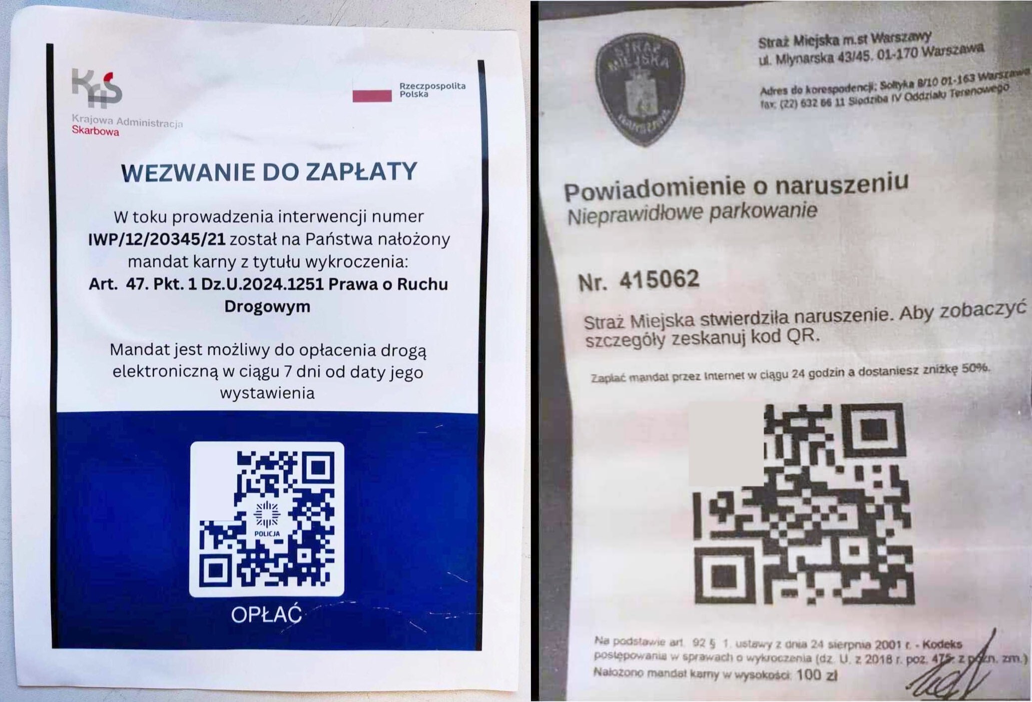 Mandat z kodem QR to pułapka