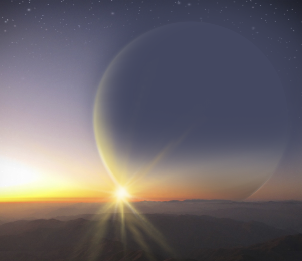 Nowo odkryta pozasłoneczna planeta PH2-b - artystyczna interpretacja, źródło: PlanetHunters.org
