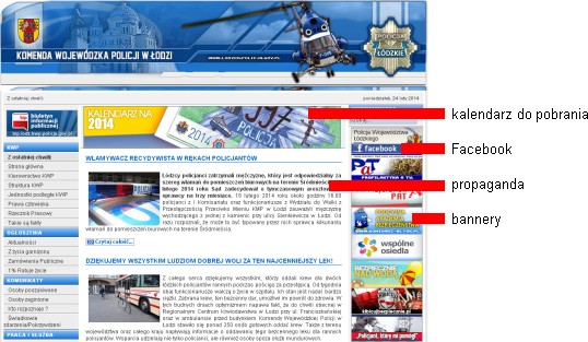 Strona internetowa polskiej policji