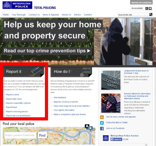 Strona internetowa brytyjskiej policji