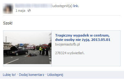Scam na Facebooku - przykład 2 (screen by DI24.pl)