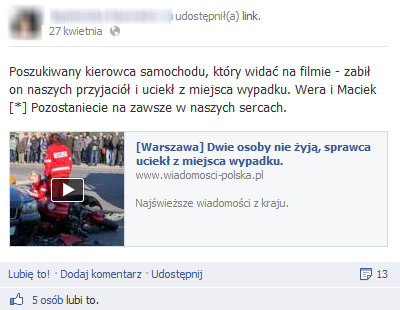 Scam na Facebooku - przykład 1 (screen by DI24.pl)