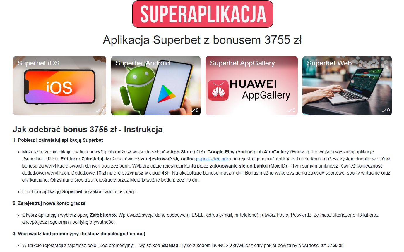 Superaplikacja.pl - stąd pobierzesz aplikację Superbet