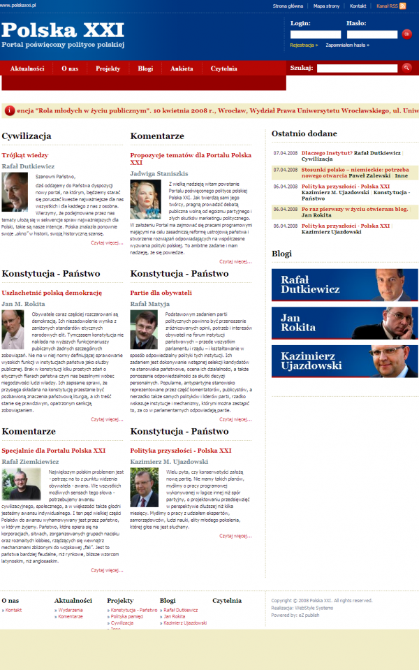 Polska XXI - portal polityk&oacute;w o polityce
