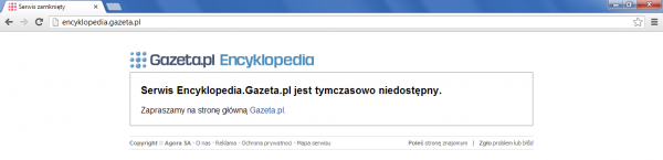 Obecny wygląd serwisu wikipedia.gazeta.pl