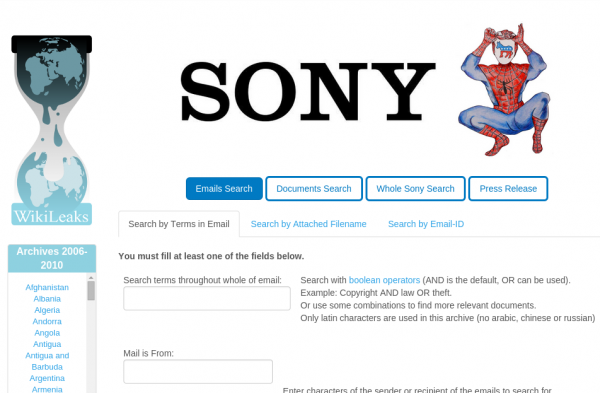 Wyciek Sony na Wikileaks