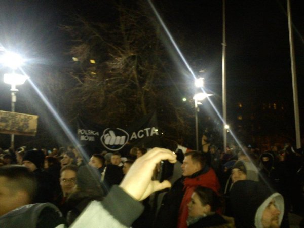 Protest przeciwko ACTA w Szczecinie
