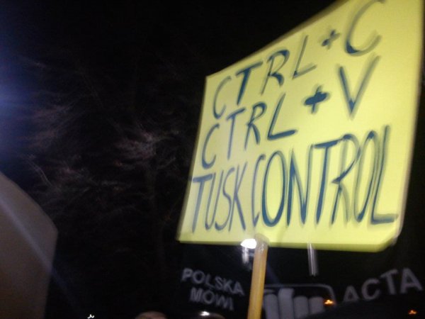 Protest przeciwko ACTA w Szczecinie