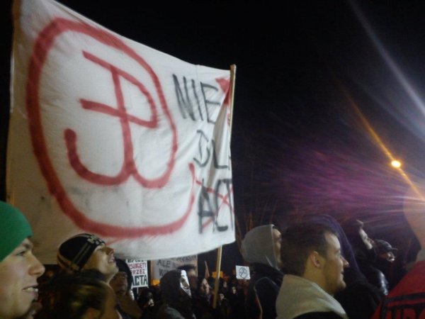 Protest przeciwko ACTA w Szczecinie