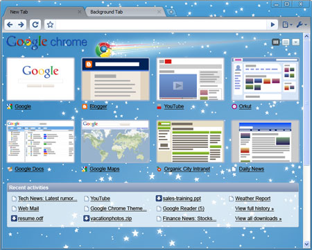 Google Chrome 3 z motywem