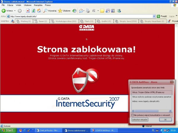 Trojan-Clicker.HTML.IFrame.ey wykryty na jednej ze stron