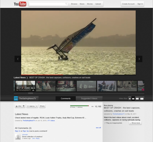 YouTube: Odtwarzanie filmu w interfejsie Cosmic Panda