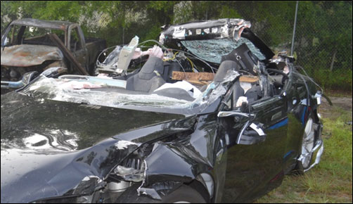 Tesla Model S po wypadku