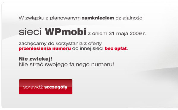 WPMobi - informacja o planowanym zakończeniu działalności