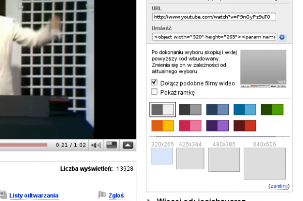 Nowe opcje zagnieżdżania na YouTube